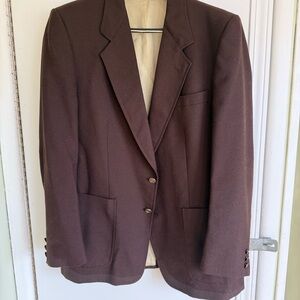 Men's Brown Two-Button Notch Lapel Blazer